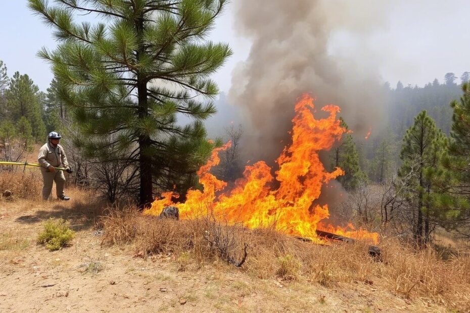 пожар на опушке леса в Калининграде